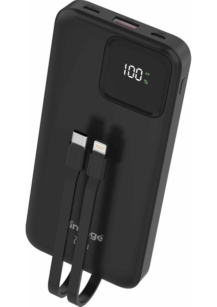 Lkp-34 10000 Mah 1x USB Pd 22.5W LCD Ekran Dahili Type-C Lightning Powerbank