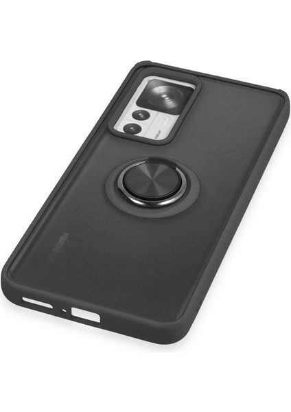 Xiaomi Mi 12T Pro Kılıf Montreal Yüzüklü Silikon Kapak - Siyah Svlrs indirimleri
