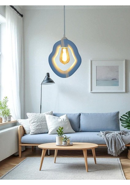 Bohem Beton Görünümlü Modern Minimalist Avize Ayarlı E27 Duy Salon Mutfak Yatak Odası Ofis Kafe