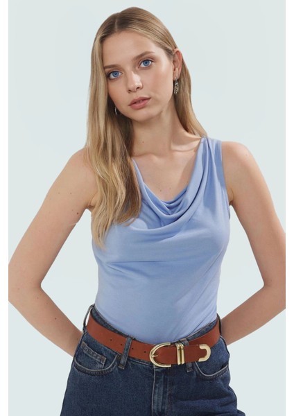 Şık Bluz Modal Kumaş Degaje Yaka Fitted Kalıp Yazlık Günlük Stil Uzun Ömürlü Yüksek Kalite