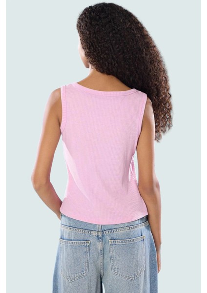 Fitted Crop Bluz Renk Poliviskon Kaşkorse V Yaka Yarım Pat Düğme Seçkin Malzeme modelleri