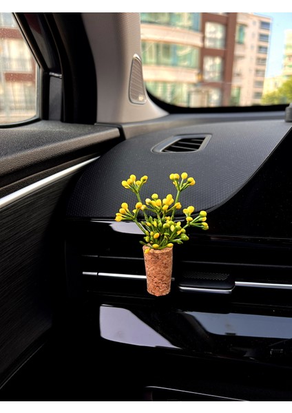 Dekoratif Mini Araç Kokusu|el Yapımı Mantar Saksı Çiçek Araba Klima Süsü|oto Koku Difüzörü