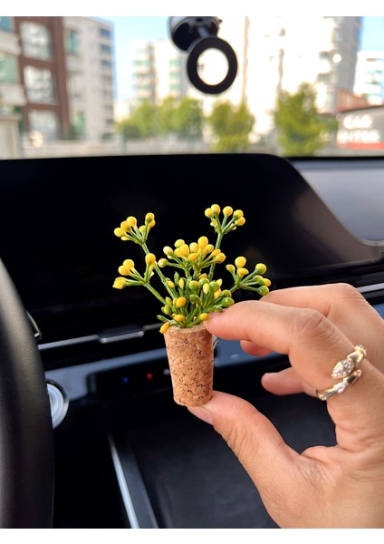 Dekoratif Mini Araç Kokusu|el Yapımı Mantar Saksı Çiçek Araba Klima Süsü|oto Koku Difüzörü fırsatları
