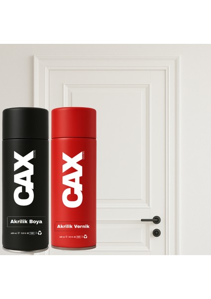 Ahşap & Lake & Mdf & Panel Kapı Boyası Akrilik Sprey Boya 400 ml + Boya Koruma ve Parlaklık Verniği