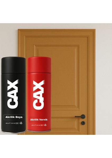 Ahşap & Lake & Mdf & Panel Kapı Boyası Akrilik Sprey Boya 400 ml + Boya Koruma ve Parlaklık Verniği