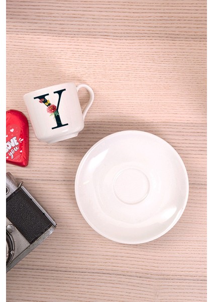 Y Harfi Çiçek Desenli Porselen Türk Kahvesi Fincanı fiyatları