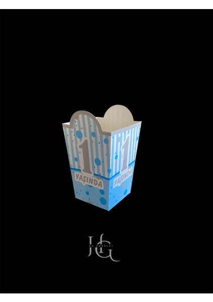 1 Yaş Temalı Popcorn Kutusu, Patlamış Mısır Kutusu , Küçük Boy, 8 Adet fiyatları