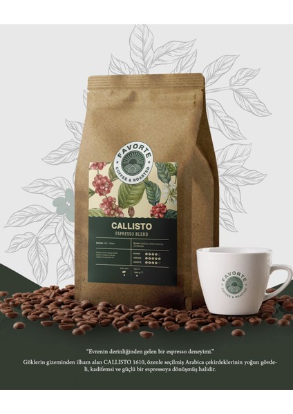 250 gr Callisto Espresso Kahve Arabica Çekirdeği