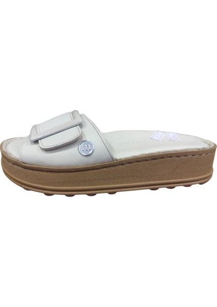 D25YT-1290 Kalın Taban Yumuşak Deri Kadın Terlik