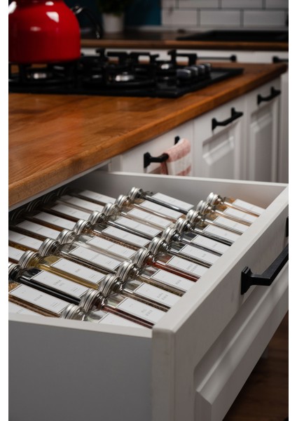 36'lı Şeffaf Lego Standlı Cam Kapaklı Baharatlık Seti Etiket Fırça Huni Hediyeli