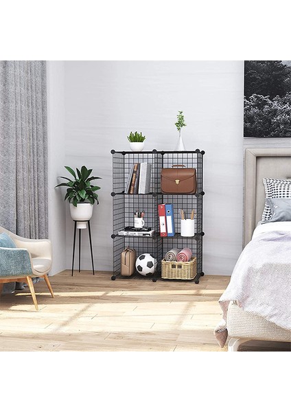 6 Bölmeli Portatif Çok Amaçlı Metal Tel Dolap Raf Organizer fırsatları