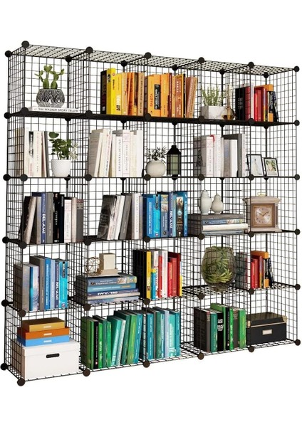 25 Bölmeli Metal Portatif Kitaplık Raf Dolap Organizer modelleri