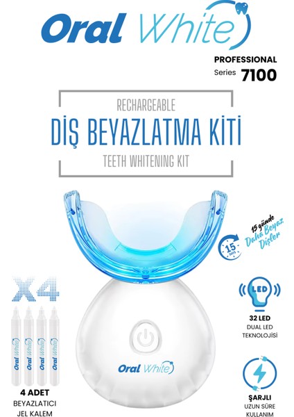 Professional Series 7100 Şarjlı Diş Beyazlatma Kiti (32 LED + 4 Kalem)