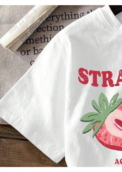 Strawberry Baskılı Kız Çocuk/yetişkin Alt Üst Takım – Yazlık Tişört ve Şort Seti modelleri