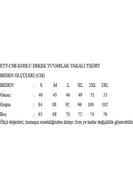 Erkek Yuvarlak Yakalı Yazılı Baskılı Kısa Kollu Siyah Tişört Ety-Csb