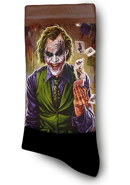 Joker Elinde Kart Desteli Çorap - Şıklıkta Bir Joker Dokunuşu! - Unisex