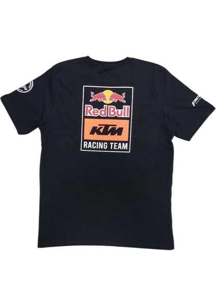 Erkek Bisiklet Yakalı Redbull Ktm Baskılı Kısa Kollu Siyah Tişört Ety-Ktmr fırsatları
