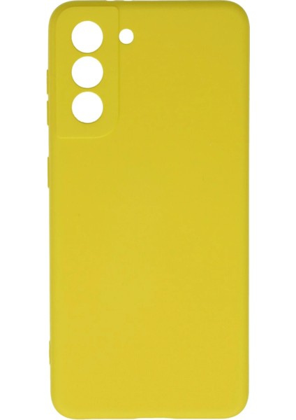 Samsung Galaxy S21 Kılıf Nano Içi Kadife Silikon - Sarı Svlrs