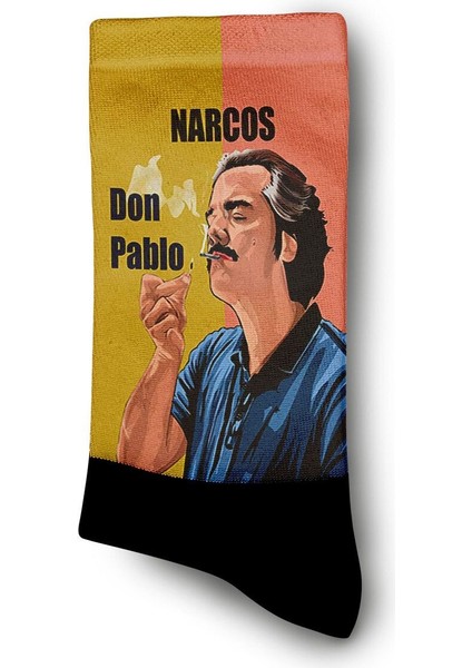 Narcos Don Pablo Çizim Dizi Dijital Baskılı Çorap - Unisex