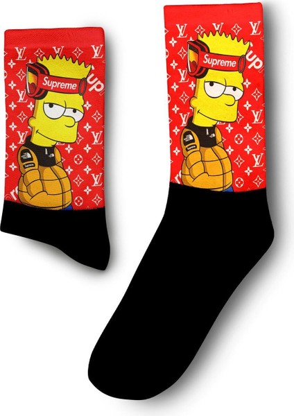 Bart Simpson Cool Dijital Baskılı Çorap - Unisex