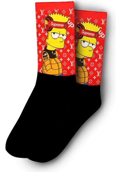 Bart Simpson Cool Dijital Baskılı Çorap - Unisex