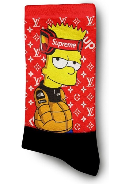 Bart Simpson Cool Dijital Baskılı Çorap - Unisex