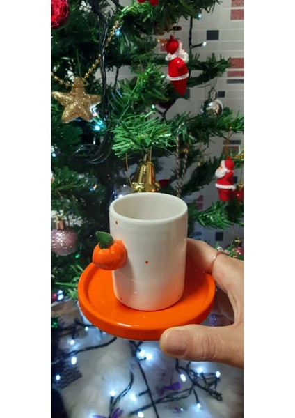 El Yapımı Turuncu Balkabağı Kahve Fincanı, Şık ve Kullanışlı Tasarım