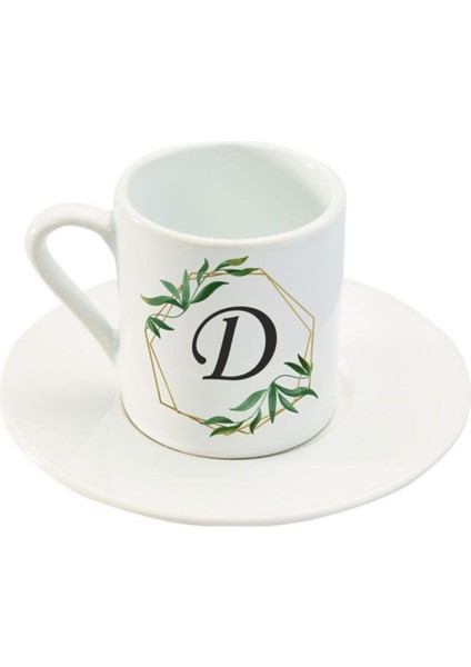 D Harfli Şık Beyaz Kahve Fincanı, Zarif ve Kullanışlı Tasarım.