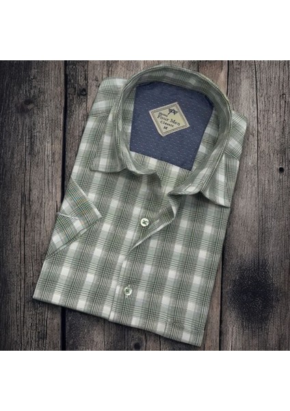 Erkek Klasik Rahat Kesim Ekoseli Kısa Kollu Gömlek fiyatları