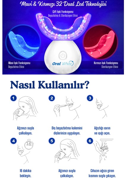 Professional Series 7100 Şarjlı Diş Beyazlatma Kiti (32 LED + 4 Kalem) fiyatları