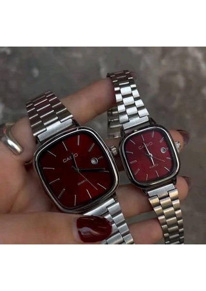 Vintage Çift Saati Vişne Kırmızısı modelleri