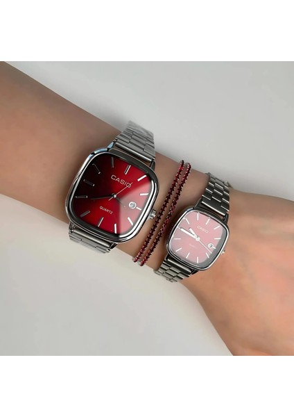 Vintage Çift Saati Vişne Kırmızısı indirimleri