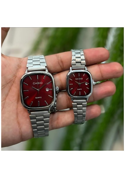 Vintage Çift Saati Vişne Kırmızısı fırsatları