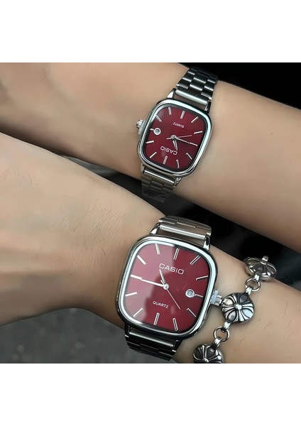 Vintage Çift Saati Vişne Kırmızısı