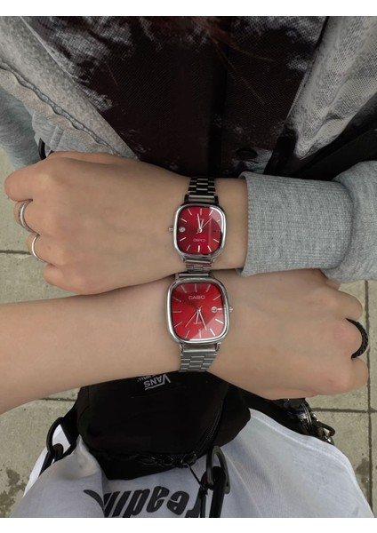 Vintage Çift Saati Vişne Kırmızısı