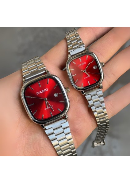 Vintage Çift Saati Vişne Kırmızısı