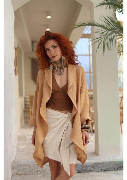 Anvelop Kesim Bağlamalı Fiyonklu Salaş Lifli Natürel Keten Yazlık Bohem Boho Sahil Tatil Etek fiyatları