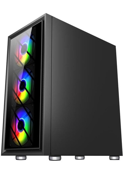 Ar7-G Siyah 750W 80+ Sılver Atx 3.1 Argb 4X12CM Fan Temperli Cam USB 3.0 Atx Kasa modelleri