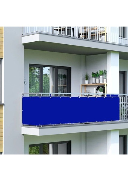 Mavi Beyaz Balkon Demiri Brandası, 4m x 60CM, Su Geçirmez Gölgelik Çadır modelleri