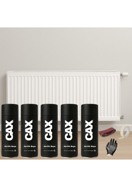 5 Adet Isıya Dayanıklı Petek-Kalorifer-Radyatör-Klima Vernikli Sprey Boya Seti 400 ml
