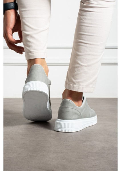 Erkek Sneaker Günlük Spor Ayakkabı Yüksek Taban Buz Beyaz - Rahat Tasarım X5