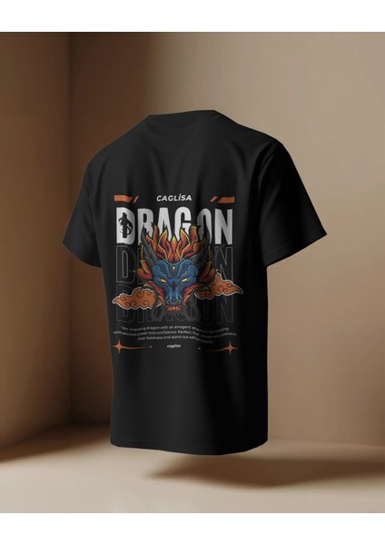 Caglısa Özel Tasarım “dragon Power” Oversize Tişört (Siyah/beyaz) fiyatları