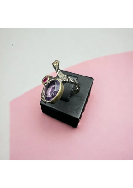 Ametist Yakut Gümüş Yüzük fırsatları