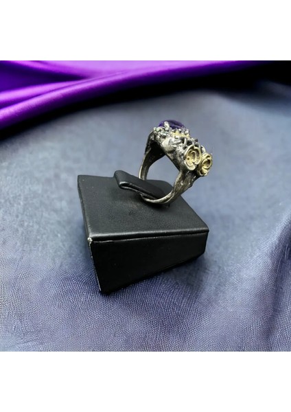 Ametist Yakut Gümüş Yüzük