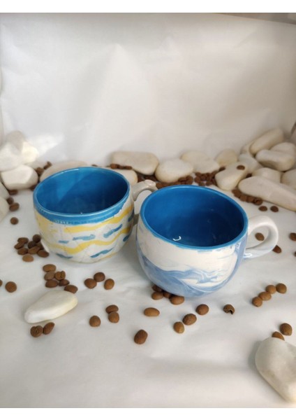 Mavi Renkli 200 ml Kahve Fincanı, Şık ve Zarif Tasarım