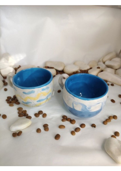 Mavi Renkli 200 ml Kahve Fincanı, Şık ve Zarif Tasarım modelleri