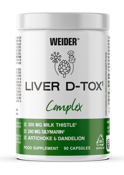 Liver Detox B6 Complex (Milk Thistle+Artichoke+Dandelion) – 90 Caps