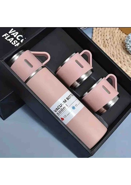 Termos Kupa Seti 3’lü Çelik 500 ml Sızdırmaz Termos 2 Adet Paslanmaz Çelik Kupa Kamp Piknik Ofis Seyahat Için Sıcak Soğuk Içecek Termosu Trend Ürün modelleri