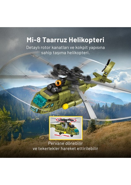 Survival Warfare 4'lü Askeri Araçlar Yapı Bloğu Seti 792 Parça