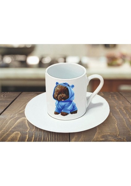 Minik Renkli Köpekler Beyaz Türk Kahvesi Fincanı, 2'li Set fiyatları